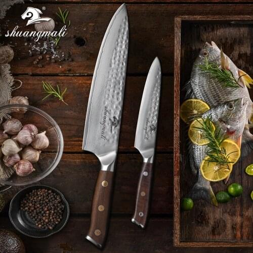 2PCS Utility Chef Knives Set 67 Layer VG10 Forged Damascus Steel Kitchen Knives Sharp Gift Box Cleaver Meat Vegetable Chef Knife
