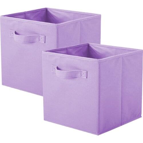 2 pack Storage Bins Foldable Fabric Storage Cubes and Cloth Storage Organizer Drawer for Closet and Toys Storage Lavender