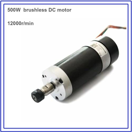 500W Brushless Spindle 60Ncm 12000rpm DC 48V 55mm Motor ER11 Collets for CNC Drilling Milling Carving Metal Plastic Wood Working