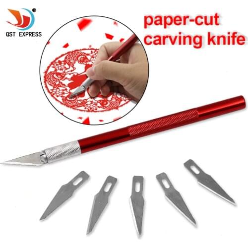 6 Blades Craft Artwork Engraving DIY Cutter Set Model Repairing Multipurpose Sculpture Scalpel Carving Knife