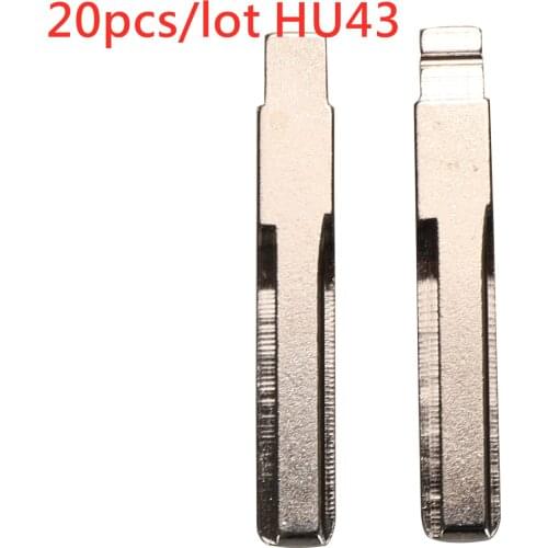 20pcs/lot auto Key HU43 Blade Fob For Opel Vectra Astra Zafira Remote Control KD Uncut Key Blade