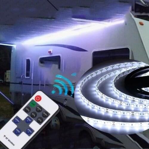 Wireless RV Motor Home Awning Camper Boat Trailer LED Light Kit BRIGHT White Light Strip Bar