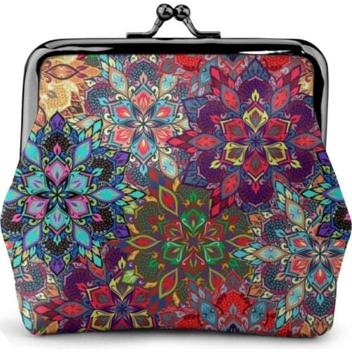 NOISYDESIGNS Boho Flower Pattern Womens Purse Ladies Day Clutches Coin Purses Vintage Women Storage Bags Purse for Women Wallet