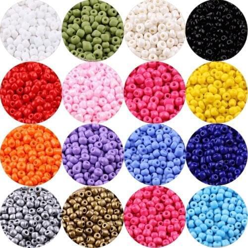 2/3/4mm 22Colors Charm Czech Glass Seed Beads Solid Color Round Loose Beads For Diy Handwork Necklace Jewelry Making Accessories