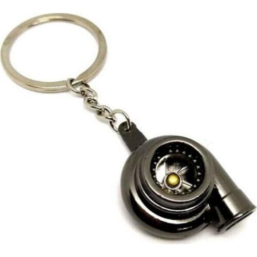 Mini Turbo Turbocharger Keychain Spinning Turbine KeyChain Ring Keyring Keyfob Car Keyring Car Interior Accessories Jdm keychain