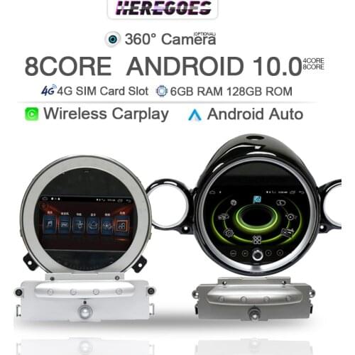 CarPlay 9" Android 10.0 Car Multimedia Player For BMW Mini Cooper R56 R60 2007 - 2014 Sliver CD GPS DSP Stereo 4G 64GB Car Radio
