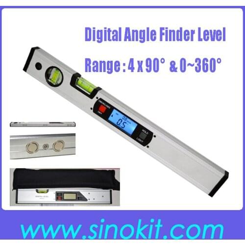 Digital Angle Finder Level 360 Degree Range Spirit Level Upright Inclinometer with Magnets Protractor Ruler JY400-1M(C)