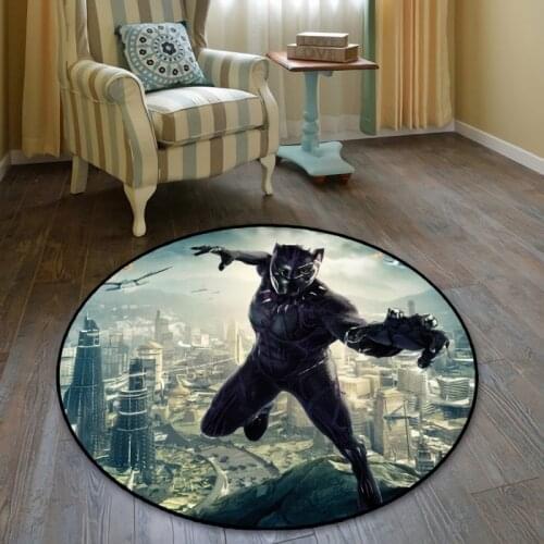 Disney Baby Playmat 120cm Black Panther Round Rug Baby Activity Gym Floor Mat Rugs for Boys Bedroom Water Absorption Non-slip