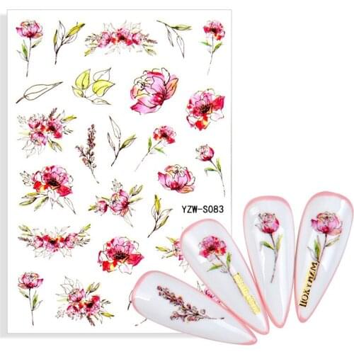 Nail Art Flower Butterfly Leaf Adhesive Sticker Nails Decoration Decal Slider Sticker Self-adhesive Professional Nail Tool