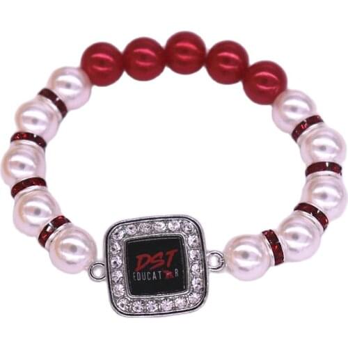 Eco friendly Metal Alloy Sticker DST Educator Delta Pearl Bracelets