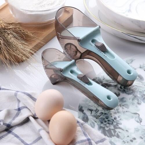 Measuring Cup with Snaps Scale 2pcs/set Adjustable Measuring Spoons Cups Magnetic Cooking Baking Tools Kitchen Accessories