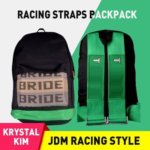 JDM racing modified TAKATA BRIDE seat belt backpack school bag tide bag canvas bag