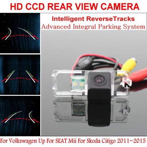 Lyudmila Car Intelligent Parking Tracks Camera FOR Volkswagen Up / SEAT Mii / Skoda Citigo 2011~2015 Reverse Rear View Camera