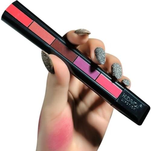 5 In 1 Lipstick Set Colorful Moisturizing Lip Tint Pen Matte Lip Gloss Long Lasting Lip Glaze Makeup Cosmetic TSLM1