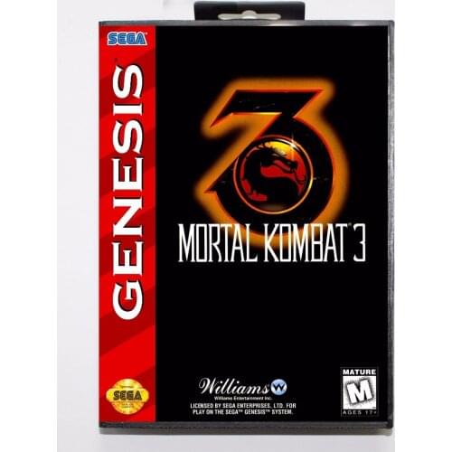 New Arrival Mortal Kombat 3 16 bit MD Game Card With Retail Box For Sega Mega Drive For Genesis