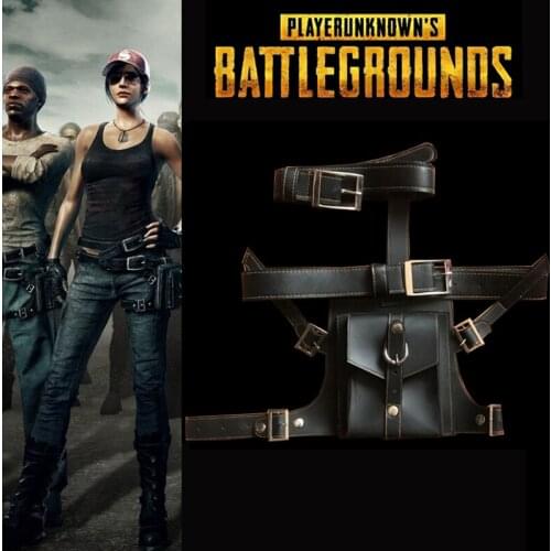 New Arrival Hot Game PUBG Bag Playerunknowns Battlegrounds Cosplay Accessories PU Leather Waist Bag Belt Group Full Set