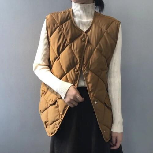 New Arrival Women Sleeveless Vest Autumn Winter Warm Down Cotton Padded Jacket Female Veats Mandarin Collar Sleeveless Waistcoat