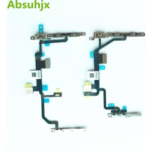 Absuhjx 5pcs Power Volume Button Flex Cable for iPhone X 8 Plus 8G 8P Volume Button Switch Control Flex with Metal Bracket