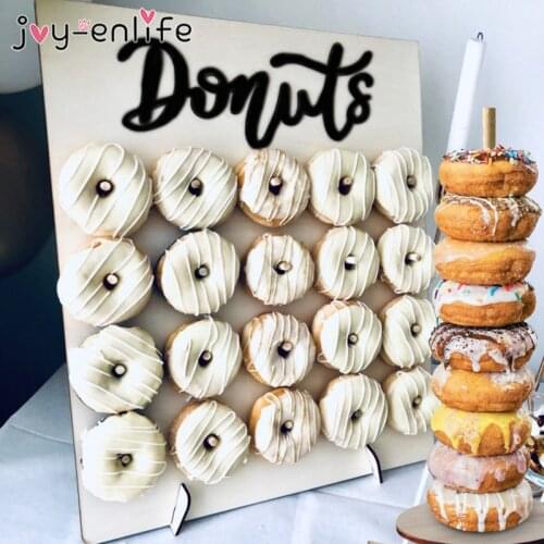 Wedding Decoration Donut Wall Donuts Wooden Stand Donut Holder Baby Shower Box Kids Birthday Party Decor DIY Donut Party Supply