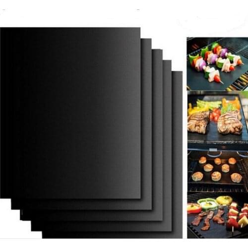 100pcs/lot 40*33cm & 50x40cm Non-Stick Surface Heat Resistant BBQ Grill Mats Durable Barbecue Baking Mats Grill Pad SheetsSN1178