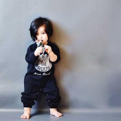 Spring Autumn Fashion Baby Boy Clothes Cotton Baby Girl Romper Long Sleeve Baby Jumpsuit One-pieces No Sleep to the Moon OCR052