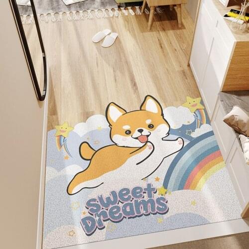 Hot Sale Cuttable Corgi Entry Mat Indoor Entrance Doormat Home Decor Hallway Doormat PVC Non-slip Carpet Livingroom Rug