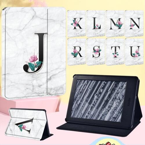 Protective Case for Amazon Kindle EReader Paperwhite 1 2 3 4/Kindle (2019/2016) Dust-proof Letter Series Leather Tablet Case