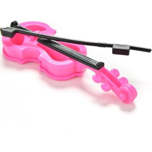1 Pcs Creative Fashion Rose Black Violin for Barbies Dolls Kids Gifts