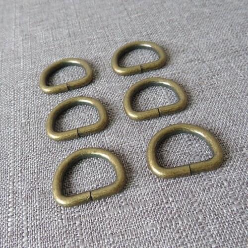 10pcs 20mm metal loop clasp hardware belt buckle bag dog collar leash harness sewing garment handmade accessory antique brass