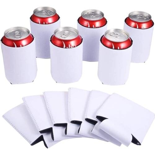 10pcs Neoprene Can Cooler Covers Foldable Insulators Beer Holders Fit for 12oz Slim Drink Beer Cans
