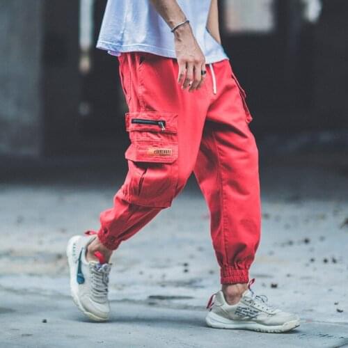 2019 High Street Casual Pants Man Jogger Camouflage Side Pockets Loose Style Mens Sweatpants Fashion