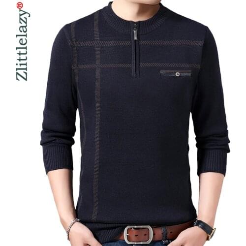2020 Casual Thick Warm Winter Zipper Knitted Pull Sweater Men Wear Jersey Dress Pullover Knit Mens Sweaters Male Fashions 02148