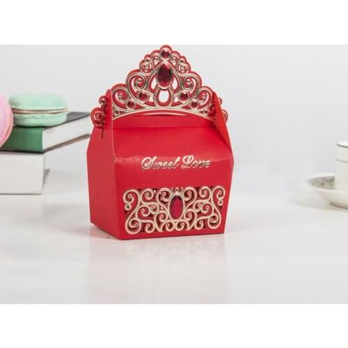50Pcs Candy Box European Crown Shaped Candy Gifts Boxes for Wedding Ceremony Wedding Baby Shower Party Supplies