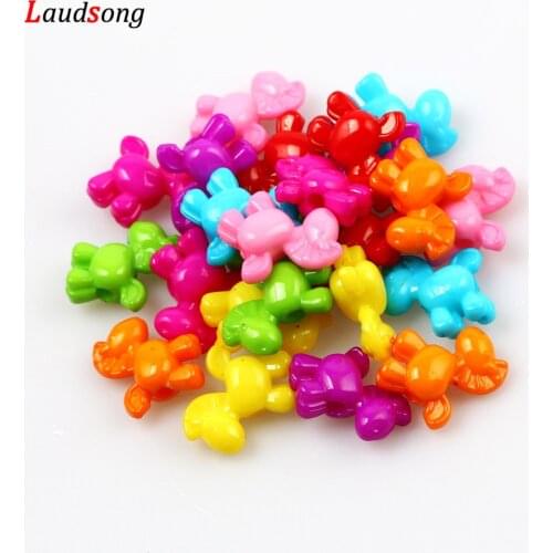 50Pcs Mixed Cute Horse Acrylic Beads 16mm Charms Loose Beads For Jewelry Making Bracelet Necklace Charm DIY Accessories