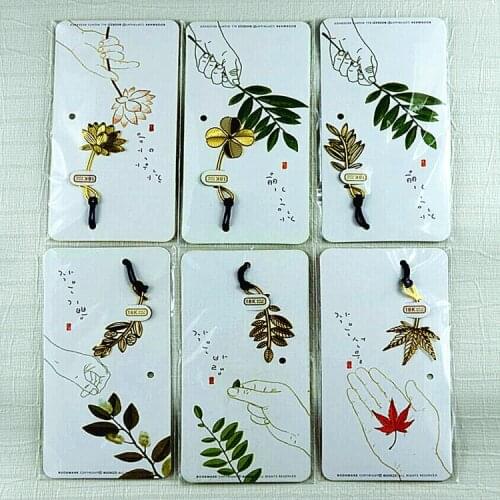 6PCS/LOT 6 Style mini clover bookmark cute stationery metal bookmarks for book holder gift school supplies papelaria