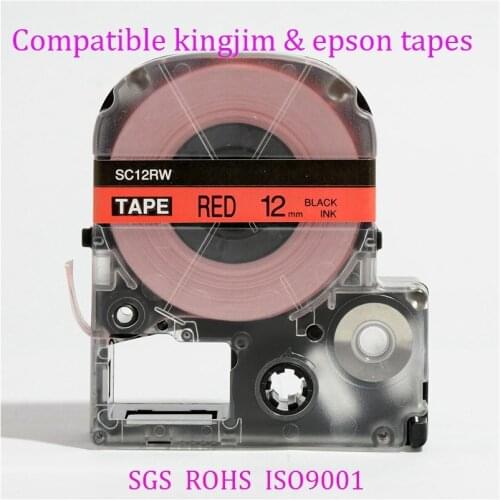 7 Mixed SS12KW ST12KW SC12RW SC12BW SC12YW SC12GW SC12YR KINGJIM label tapes LABELWORKS LW-400 LW-600