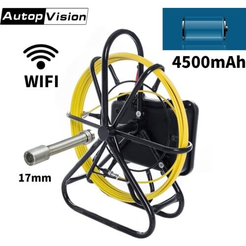 9 inch Monitor WIFI Bracket Sewer Pipe Inspection Video Camera with WIFI Pipe 17MM IP68 HD 1000TVL Camera 6PCS LED Lights
