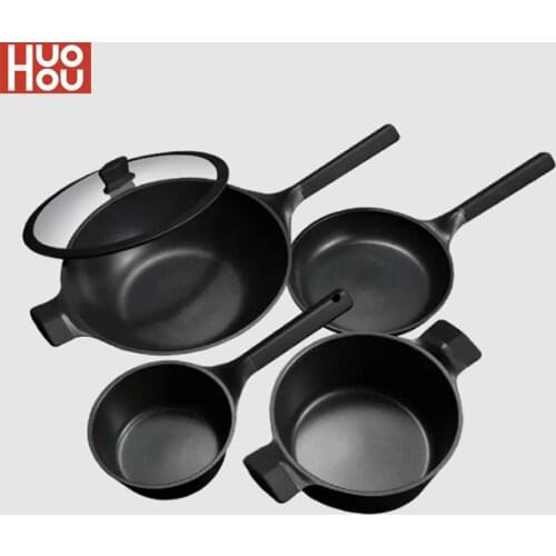 Huohou NonStick Super Platinum Frying Pan Wok Stockpot Milk pan durable Easy to clean High temperature reminder Kitchen