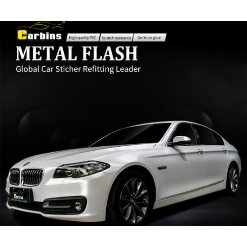 Satin White Metallic Sticker Wraps Cars Film Carbins premium Quality Products for BMW