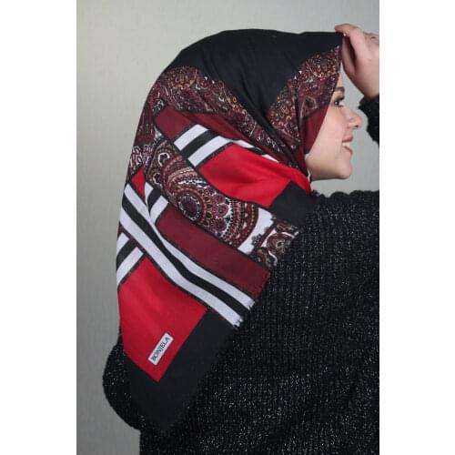 BONJELA PATTERNED COTON SCARF-DESEN-55-RENK-05