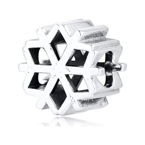 Beads For Jewelry Making Polished Snowflake Charm Fashion Beads For Original Bracelets Sterling Silver Jewelry Woman DIY