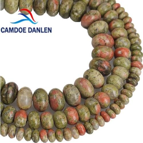Natural Stone Unakite Abacus Spacer Beads 4 6 8mm DIY Handmade Findings Bracelets Necklace Jewelry Making Accessories wholesale