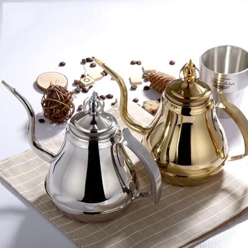 Thick stainless steel teapot with strainer Hotel restaurant Hotel for induction cooker long mouth large capacity