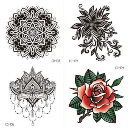 6@# 1Pcs Black Exquisite Disposable Tattoo Sticker Party Favors Birthday Party Supplies Gift Kid Party Favors Gift for Guest