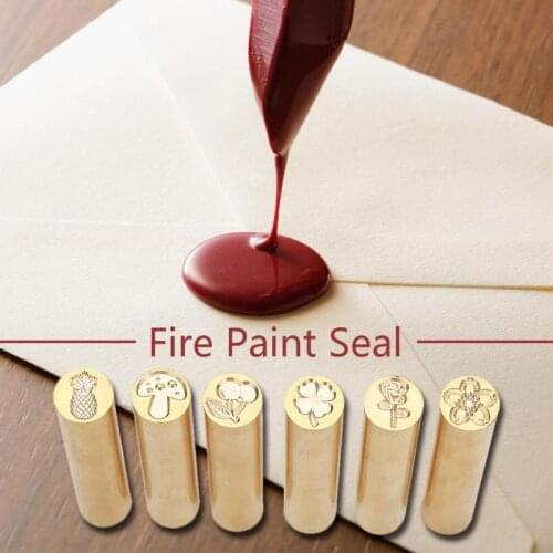 Cylindrical Brass Envelope Sealing Stamp for Document Customs Wedding Invitation Exquisite White Carton Packaging Mode