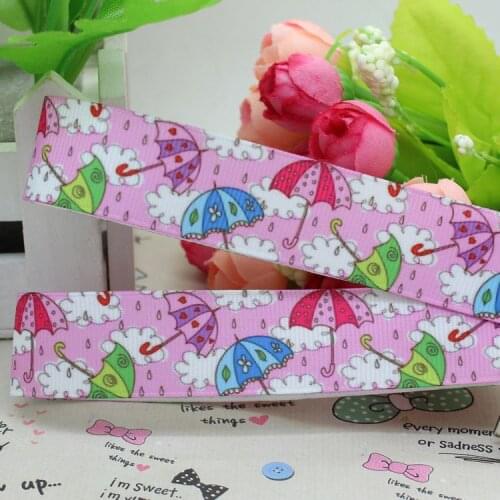 DHK 7/8'' 5yards printed grosgrain ribbon hair bow diy party decoration OEM Wholesale 22mm E657