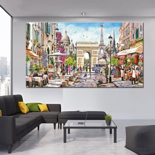 DIY 5d Diamond Embroidery Mosaic Tower Paris street Handmade Picture Full Kits Diamond Painting europe Landscape large size N579
