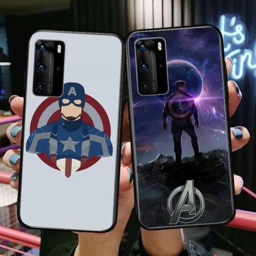 Captain America Clear Phone Case For Huawei Honor 20 10 9 8A 7 5T X Pro Lite 5G Black Etui Coque Hoesjes Comic Fash