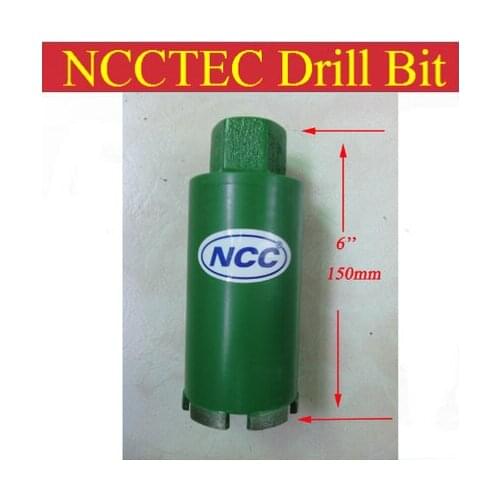 32mm*150mm NCCTEC short crown wet diamond drilling bits FREE shipping | 1.3'' diameter 6'' long concrete wall wet core bits