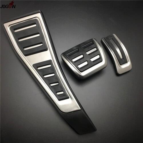 3pcs/set Gas Fuel Brake Dead Footrest Foot Pedal Cover Cap Pad Trim AT For Audi A4 S4 RS4 B9 8W 2016 2017 2018 Right Hand Drive
